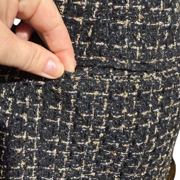 Nanette Lepore Black and Gold Metallic tweed open front blazer - women's Large - Picture 4 of 10